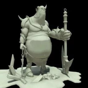 Half-orc Fighter 3d model