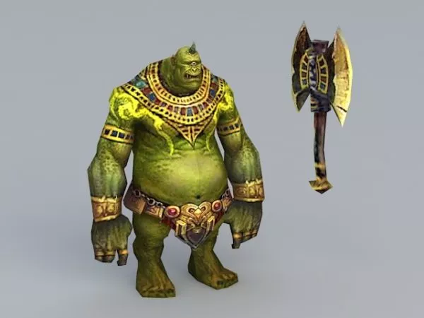 Double Sided Axe Ancient Weapon 3d model