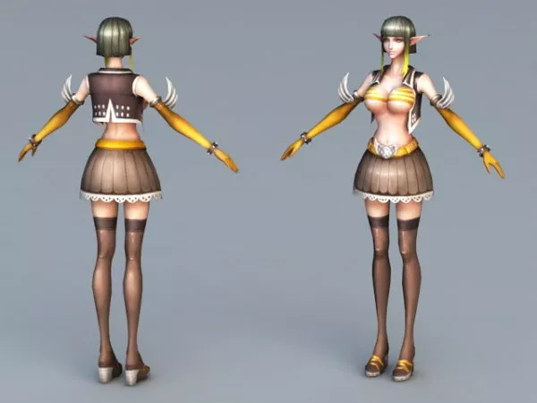 Elf Girl Mage 3d model Elf Girl Mage 3d model
