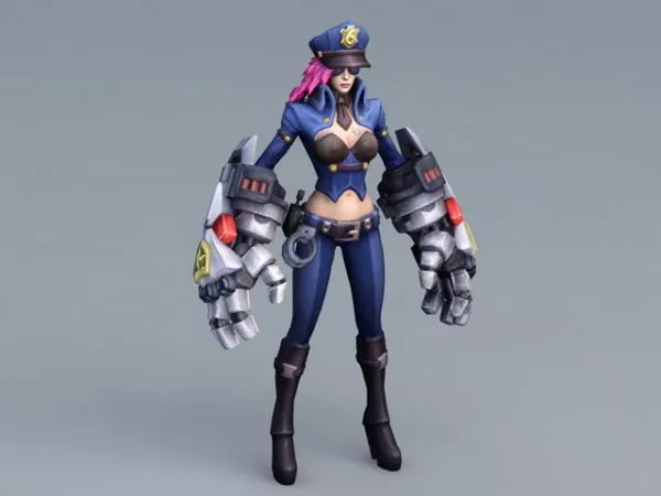 Caitlyn The Sheriff Of Piltover 3d model Caitlyn The Sheriff Of Piltover 3d model