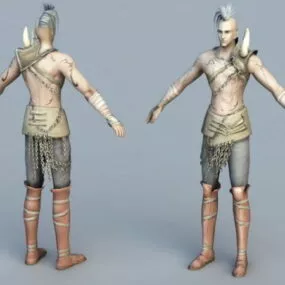 Male Barbarian Hunter 3d model