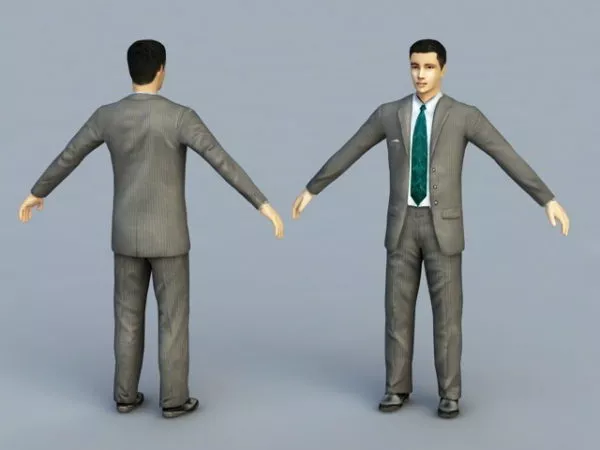 Young Businessman Rig 3d model Young Businessman Rig 3d model