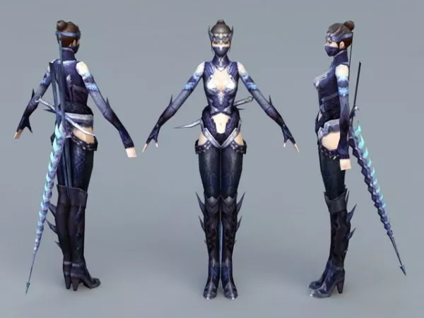 Futuristic Ninja Woman 3d model Futuristic Ninja Woman 3d model