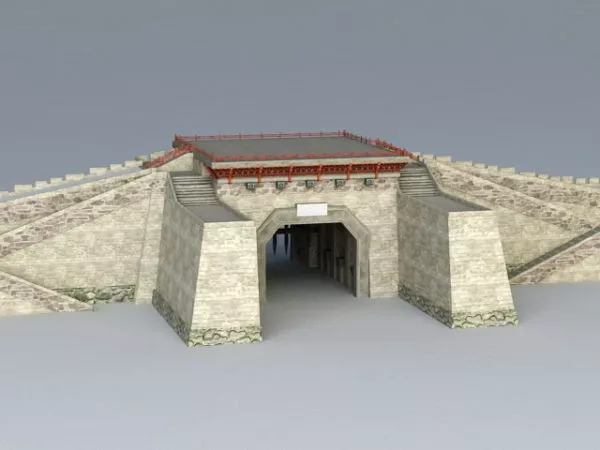 Ancient Old Chinese Gate 3d model