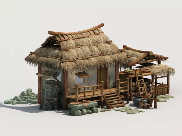 Cottage House Modern Architecture 3d model
