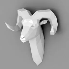 Low Poly Sheep Head 3d model
