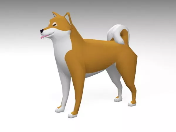 Low Poly Akita Dog 3d model Low Poly Akita Dog 3d model
