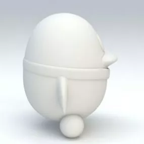 Fat Cartoon Penguin 3d model