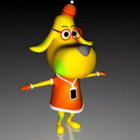 Dog Cartoon Character 3d model