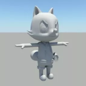 Fox Cartoon Character 3d model