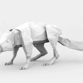 Low Poly Wolf 3d model