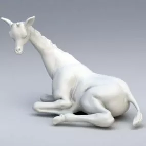 Giraffe Laying Down 3d model