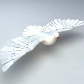 White Pigeon Animated Rig 3d model