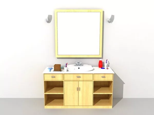 Wash Lupi Sink With Mirror 3d model