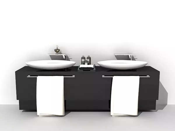 Modern Bathroom Vanity White Color 3d model