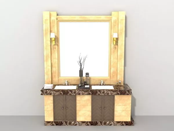Yellow Bathroom Vanity 3d model Yellow Bathroom Vanity 3d model