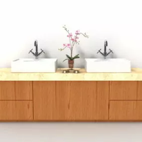 Bathroom Double Sink Vanity 3d model
