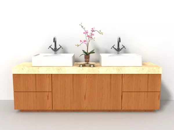 Bathroom Double Sink Vanity 3d model Bathroom Double Sink Vanity 3d model