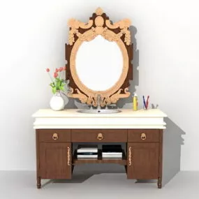 Vintage Bathroom Vanity Furniture 3d model