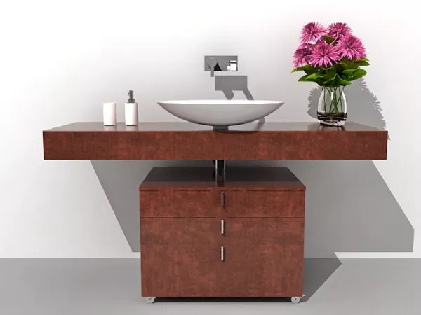 Square Sink Ikea With Tap And Basket 3d model