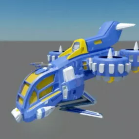 Sci-fi Gunship Animation 3d model
