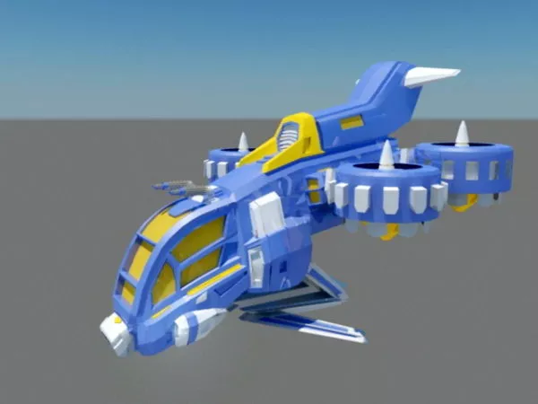 Sci-fi Gunship Animation 3d model Sci-fi Gunship Animation 3d model