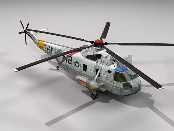Us Navy Sh-3 Helicopter 3d model Us Navy Sh-3 Helicopter 3d model