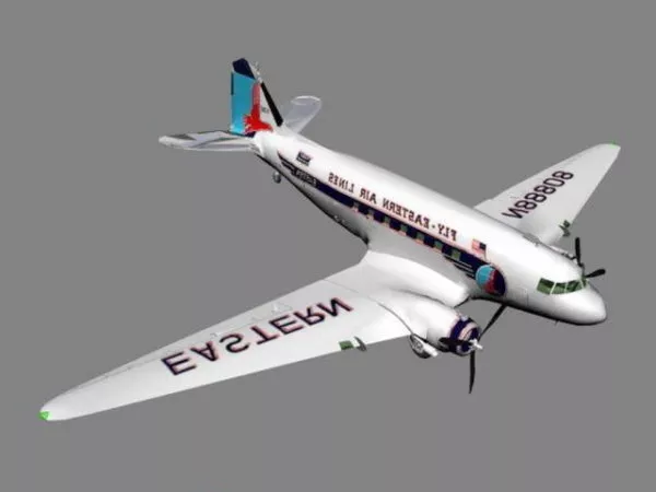 Dc-3 Airplane 3d model Dc-3 Airplane 3d model