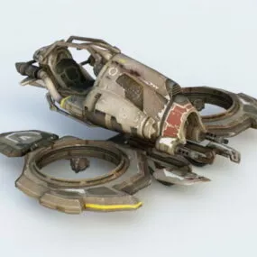 Steampunk Sci-fi Ship 3d model