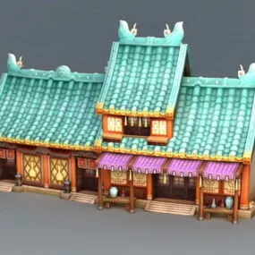 Ancient Anime Buildings 3d model