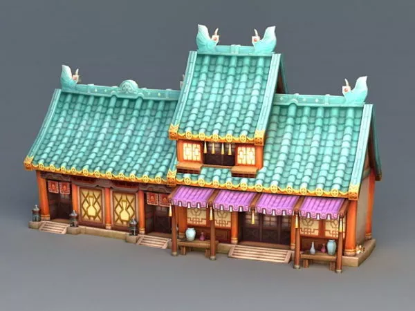 Ancient Anime Buildings 3d model Ancient Anime Buildings 3d model