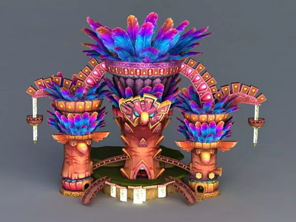 Chinese Buddhist Temple Building 3d model