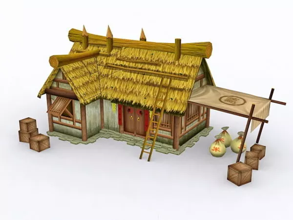 Historical Thatched Cottage 3d model Historical Thatched Cottage 3d model