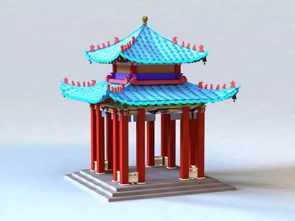 Qing Chinese Pavilion 3d model Qing Chinese Pavilion 3d model