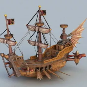 Steampunk Skyship 3d model