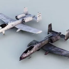 A-10 Thunderbolt Ii Aircraft Damage 3d model
