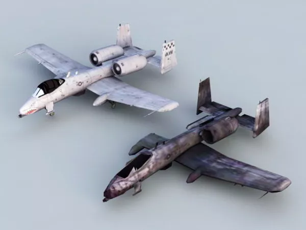 A-10 Thunderbolt Ii Aircraft Damage 3d model A-10 Thunderbolt Ii Aircraft Damage 3d model