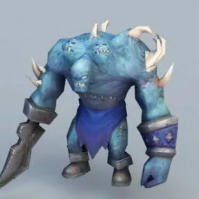 Blue Orc Warrior 3d model