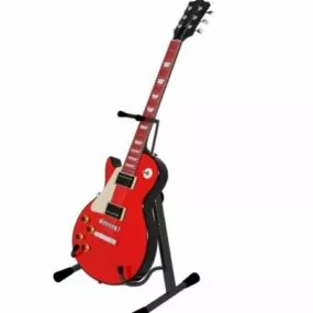 Red Electric Guitar 3d model