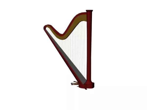 Pedal Harp 3d model Pedal Harp 3d model