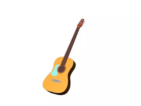 Guitar Instrument With Stand 3d model