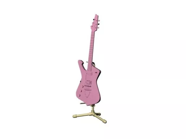 Pink Color Six String Bass 3d model Pink Color Six String Bass 3d model