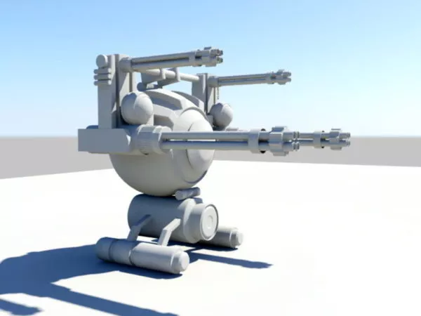 Futuristic Gun Turret 3d model Futuristic Gun Turret 3d model