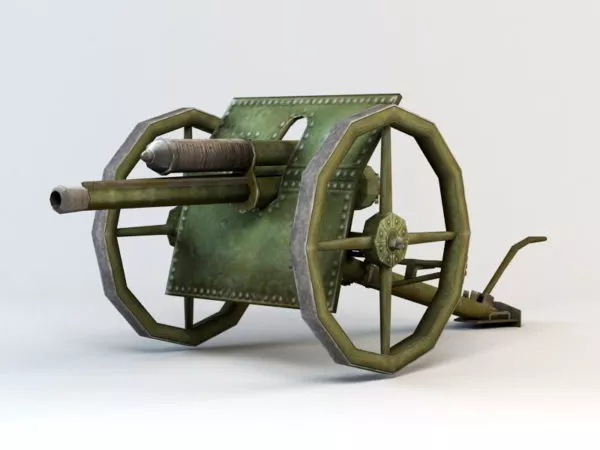 Beauty Girl Pirate With Cannon Weapon 3d model