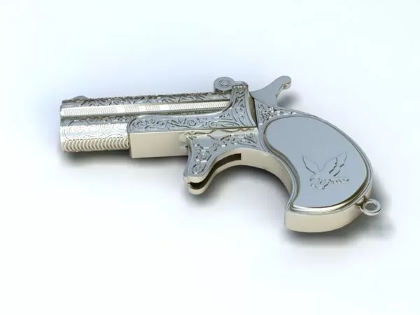 Old Handgun Pistol 3d model