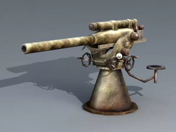 Beauty Girl Pirate With Cannon Weapon 3d model