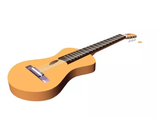 Accoustic Guitar Lowpoly 3d model