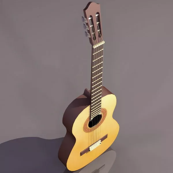 Electric Guitar With Wire 3d model