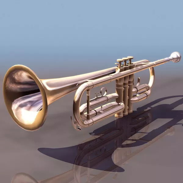 Bronze Trumpet Instrument 3d model