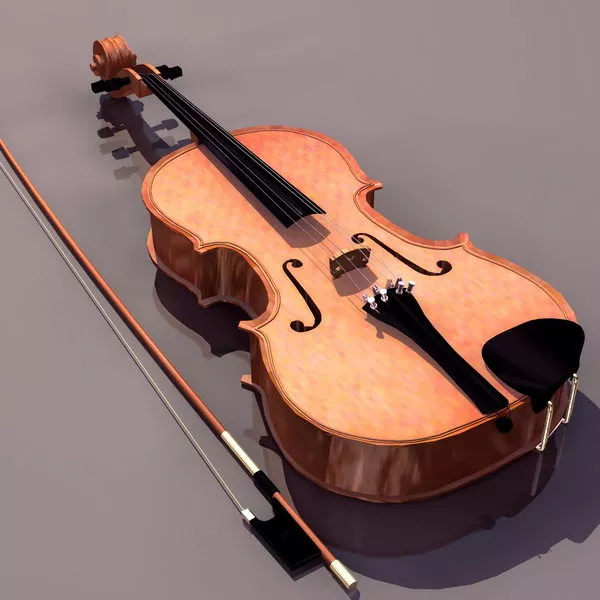 Violin Instrument Cartoon Style 3d model